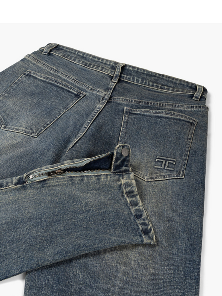 JorCustom JorCustom Zipped Hem Denim Straight Fit - Pale Green