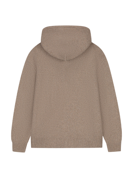 JorCustom JorCustom Women Signature Knit Zipped Hoodie - Brown