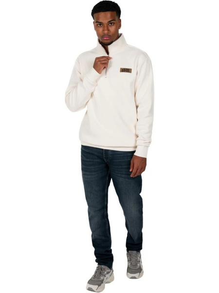 Wrong Friends Wrong Friends Gilroy Half Zip Sweater - Beige