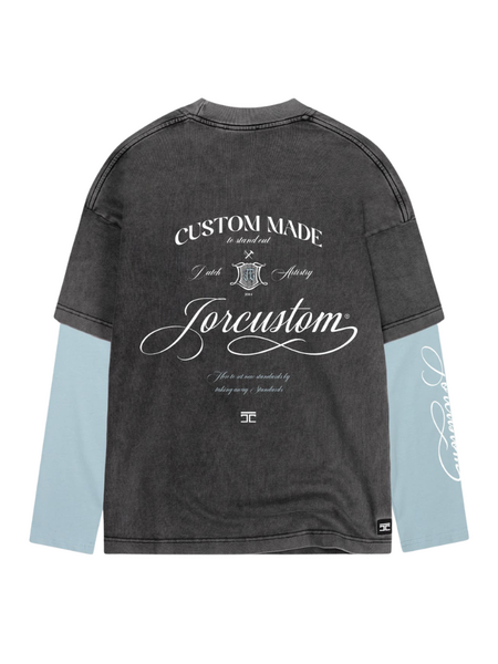 JorCustom JorCustom Handscript Double Layered Longsleeve - Acid-Blue