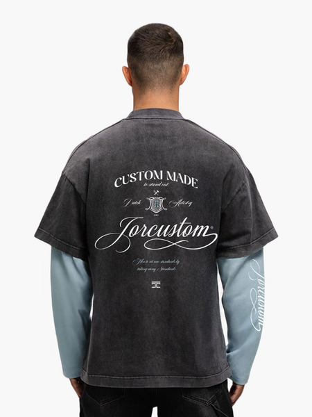 JorCustom JorCustom Handscript Double Layered Longsleeve - Acid-Blue