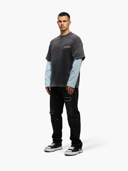 JorCustom JorCustom Handscript Double Layered Longsleeve - Acid-Blue