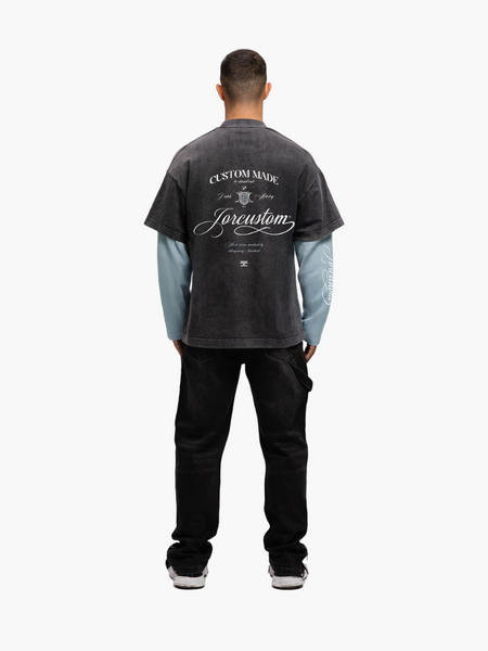 JorCustom JorCustom Handscript Double Layered Longsleeve - Acid-Blue