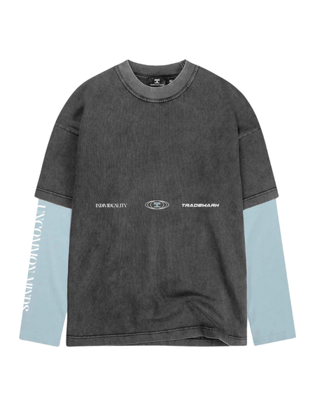 JorCustom JorCustom Uncommon Minds Double Layered Longsl - Acid-Blue JorCustom Uncommon Minds Double Layered Longsl - Acid-Blue