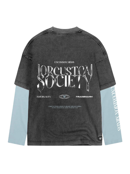 JorCustom JorCustom Uncommon Minds Double Layered Longsl - Acid-Blue