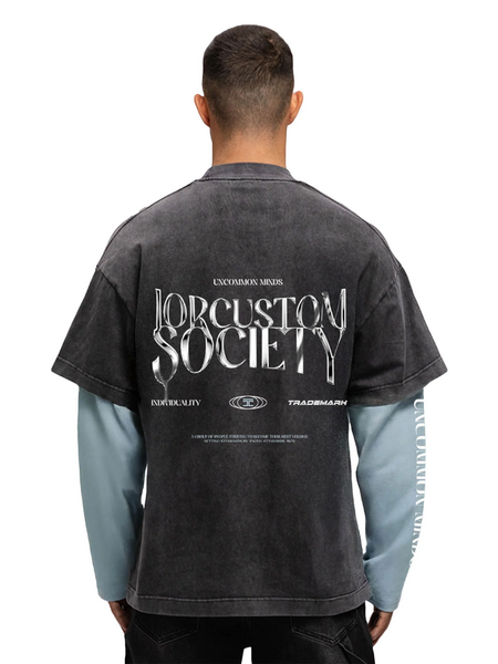 JorCustom JorCustom Uncommon Minds Double Layered Longsl - Acid-Blue