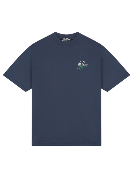Malelions Oversized Split T-Shirt - Navy/Green Malelions Malelions Oversized Split T-Shirt - Navy/Green