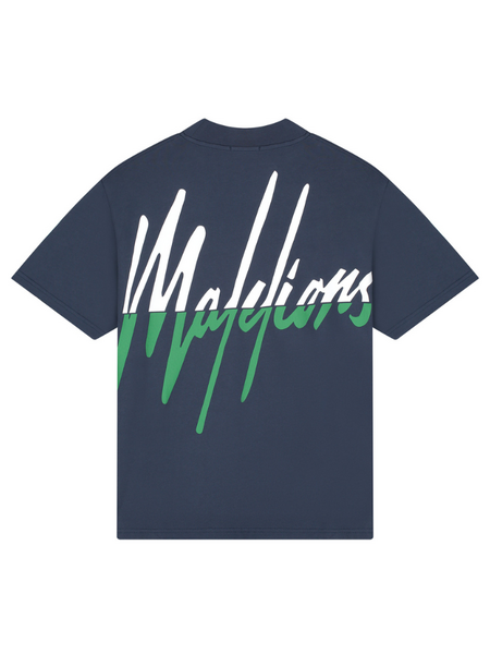 Malelions Oversized Split T-Shirt - Navy/Green Malelions Malelions Oversized Split T-Shirt - Navy/Green