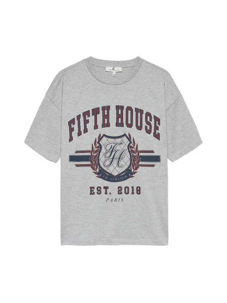 Fifth House Fifth House Logan T-shirt - Grey Melange Fifth House Logan T-shirt - Grey Melange