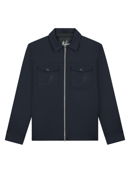 Malelions Malelions Textured Zip Overshirt - Navy Malelions Textured Zip Overshirt - Navy