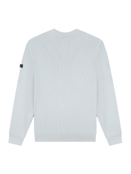 Malelions Malelions Knitted Rib Sweater - Ocean Grey