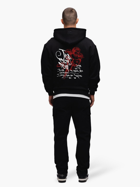 JorCustom LoveAngel Oversized Hoodie - Black JorCustom JorCustom LoveAngel Oversized Hoodie - Black