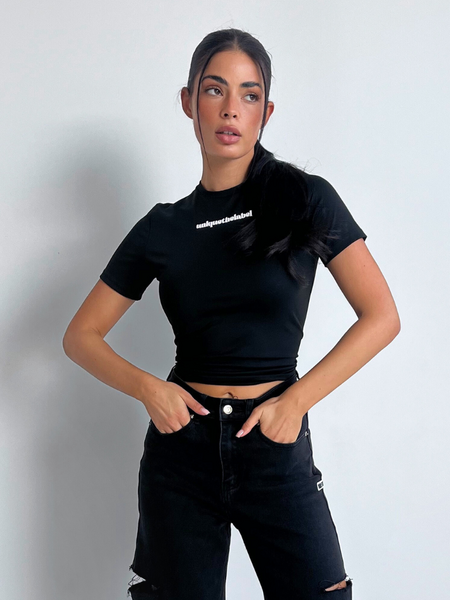 Unique The Label Robyn Short Sleeve - Deep Black Unique The Label Unique The Label Robyn Short Sleeve - Deep Black