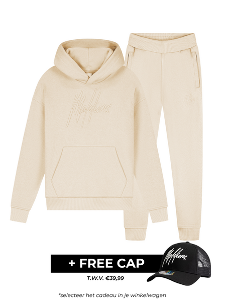 Malelions Malelions Girls Essentials Tracksuit - Taupe Malelions Girls Essentials Tracksuit - Taupe