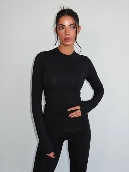 Unique The Label Unique The Label Noelle Longsleeve Top - Deep Black Unique The Label Noelle Longsleeve Top - Deep Black