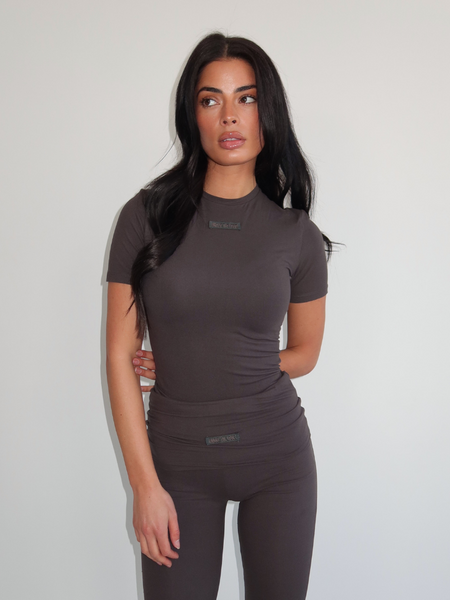 Unique The Label Unique The Label Noelle Short Sleeve Top - Smoke Grey