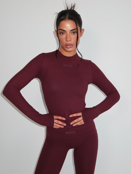Unique The Label Unique The Label Noelle Longsleeve Top - Deep Cherry Unique The Label Noelle Longsleeve Top - Deep Cherry