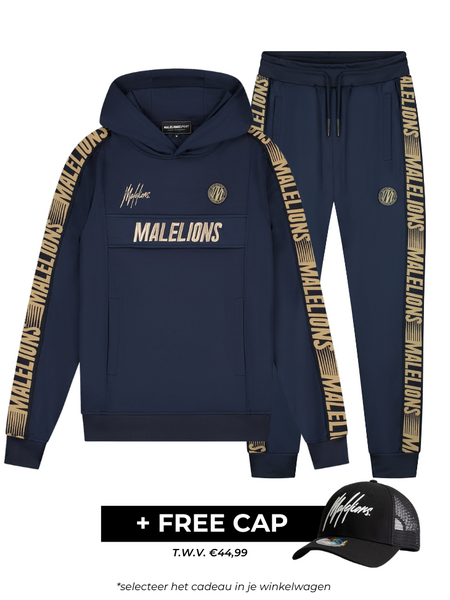 Malelions Malelions Sport Warming Up Tracksuit - Navy/Gold Malelions Sport Warming Up Tracksuit - Navy/Gold