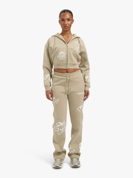 Croyez Croyez Women Flower Zip Tracksuit - Sand
