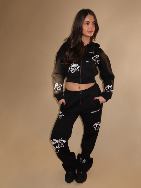 Croyez Croyez Women Flower Zip Tracksuit - Black