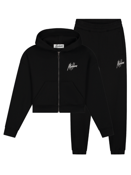 Malelions Malelions Women Cropped Signature Tracksuit - Black