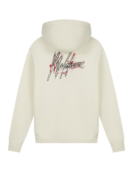 Malelions Splash Zip Hoodie - Off-White/Red Malelions Malelions Splash Zip Hoodie - Off-White/Red