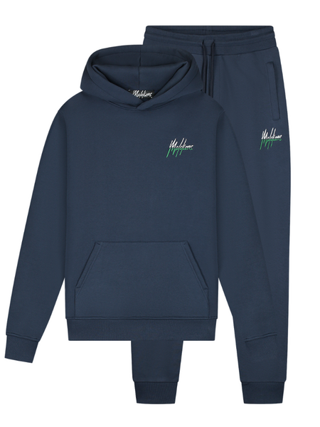 Malelions Malelions Split Tracksuit - Navy/Green