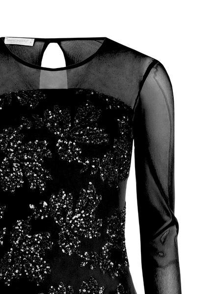 Rinascimento 20173 Abito Man Lunhe Tull Dress - Nero Rinascimento Rinascimento 20173 Abito Man Lunhe Tull Dress - Nero