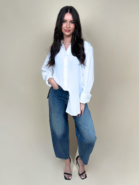 Pinko Pinko Cassata Camicia Popeline Con Crepe - White