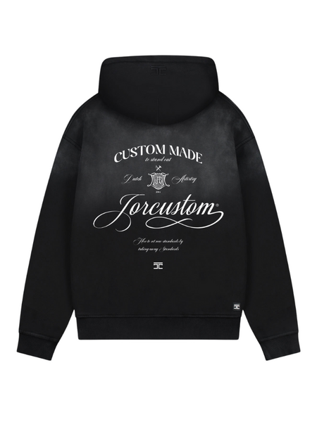 JorCustom JorCustom Women Handscript Sunfade Zipped Hoodie - Black JorCustom Women Handscript Sunfade Zipped Hoodie - Black