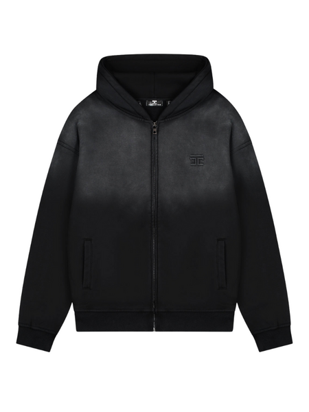 JorCustom JorCustom Women Handscript Sunfade Zipped Hoodie - Black