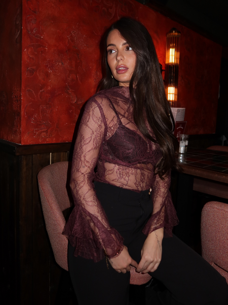 Rinascimento Rinascimento Cose Lupetto Top - Bordeaux rosso