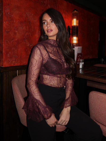 Rinascimento Rinascimento Cose Lupetto Top - Bordeaux rosso