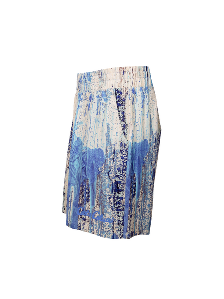 Carlo Colucci C3568 Shorts - Off White/Blue Carlo Colucci Carlo Colucci C3568 Shorts - Off White/Blue