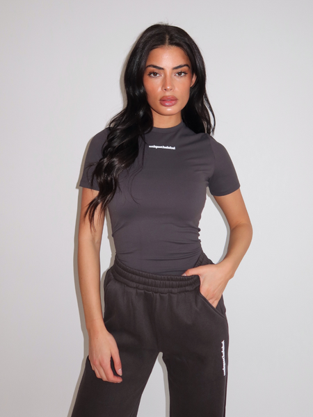 Unique The Label Robyn Short Sleeve - Charcoal Unique The Label Unique The Label Robyn Short Sleeve - Charcoal