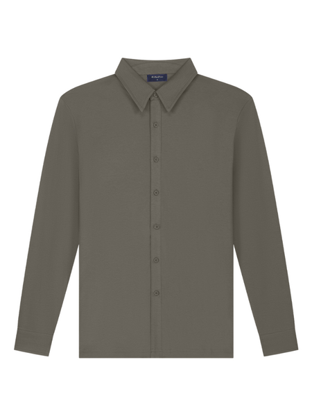 TriaD'oro TriaD'oro Buttoned Longsleeve Polo - Taupe New TriaD'oro Buttoned Longsleeve Polo - Taupe New