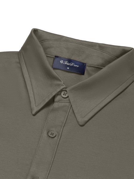 TriaD'oro TriaD'oro Buttoned Longsleeve Polo - Taupe New