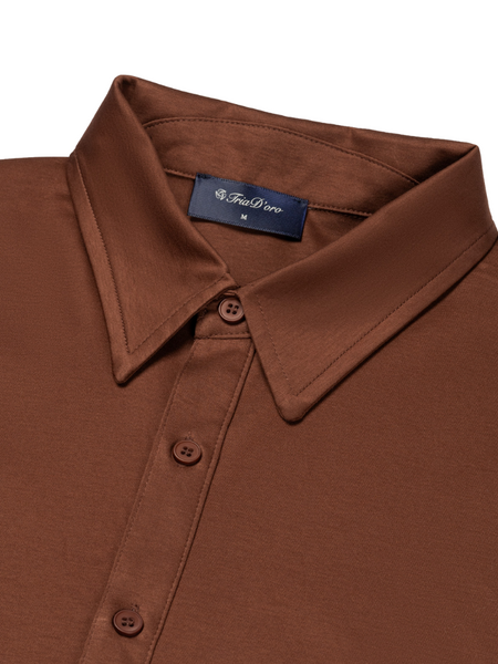 TriaD'oro Buttoned Longsleeve Polo - Copper TriaD'oro TriaD'oro Buttoned Longsleeve Polo - Copper