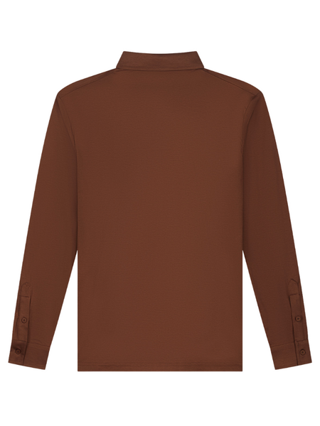 TriaD'oro Buttoned Longsleeve Polo - Copper TriaD'oro TriaD'oro Buttoned Longsleeve Polo - Copper