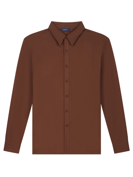 TriaD'oro Buttoned Longsleeve Polo - Copper