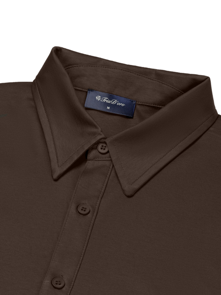 TriaD'oro TriaD'oro Buttoned Longsleeve Polo - Brown