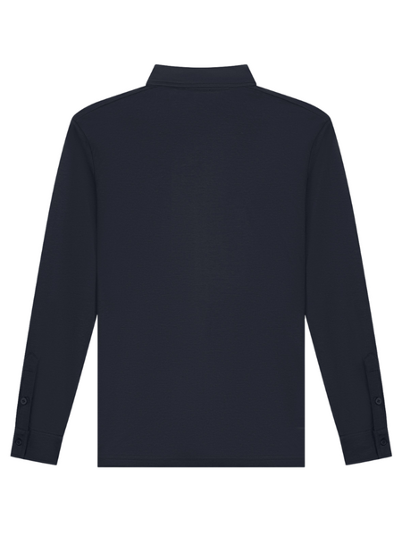 TriaD'oro TriaD'oro Buttoned Longsleeve Polo - Navy