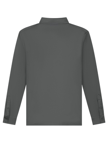 TriaD'oro TriaD'oro Buttoned Longsleeve Polo - Slate Grey
