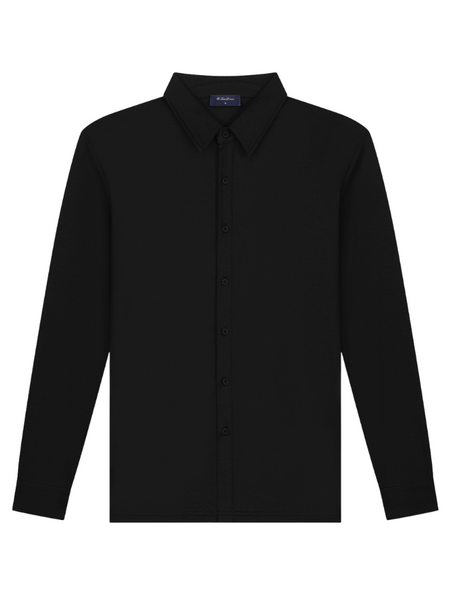 TriaD'oro Buttoned Longsleeve Polo - Black TriaD'oro TriaD'oro Buttoned Longsleeve Polo - Black