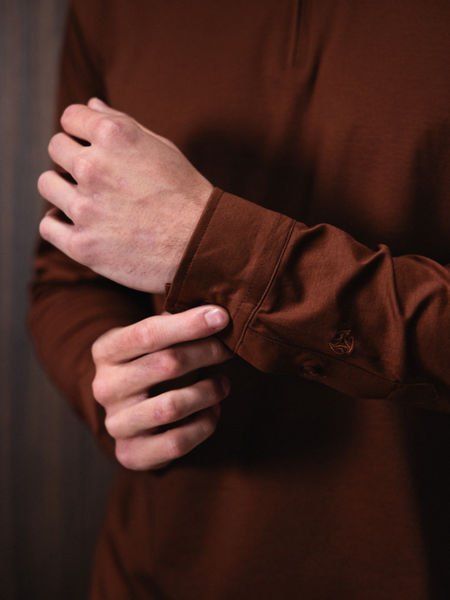 TriaD'oro TriaD'oro Polo Zip Long Sleeve - Copper