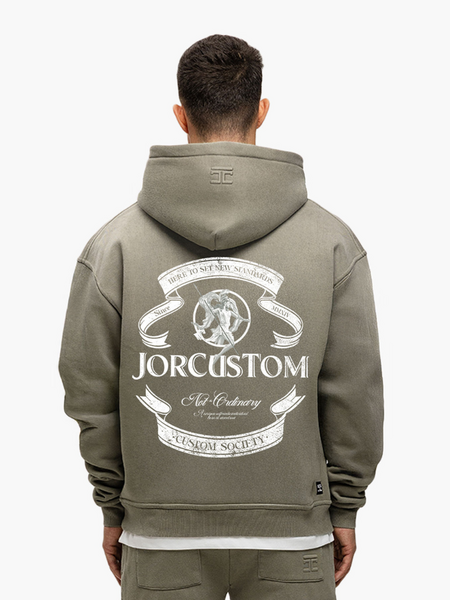 JorCustom JorCustom Ribbon Sunfade Zipped Hoodie - VintageGreen