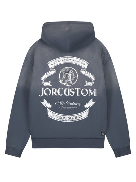 JorCustom JorCustom Ribbon Sunfade Zipped Hoodie - Ombre Blue