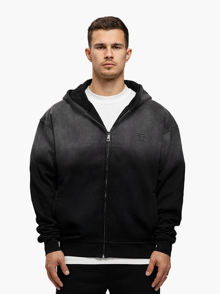 JorCustom JorCustom Renaissance Sunfade Zipped Hoodie - Black