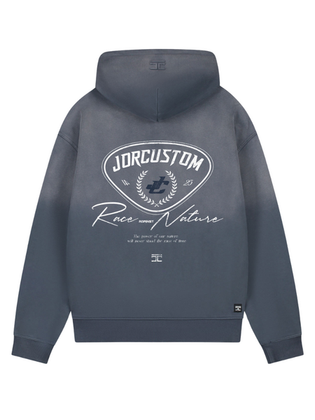 JorCustom RaceAgainstNature Sunfade Zipped Hoodie - Ombre Blue