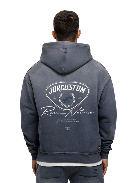 JorCustom JorCustom RaceAgainstNature Sunfade Zipped Hoodie - Ombre Blue